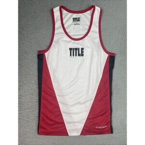 Title Boxing Sleeveless Tank Top Mens Small White Red Black Lightweight Training